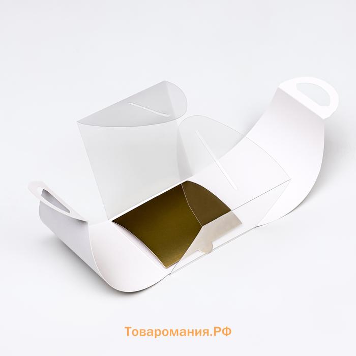 Коробка под Бенто - торт, белая 10×10×10 см