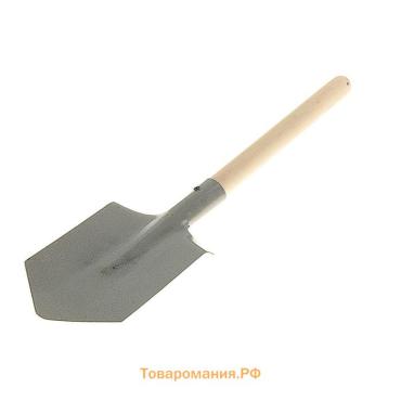 Лопата автомобильная, длина 57 см, деревянный черенок, цвет МИКС