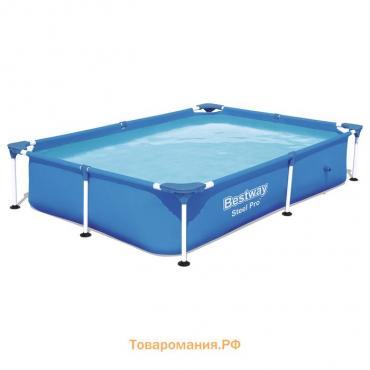 Бассейн каркасный Bestway Steel Pro 56401, 221×150×43 см, прямоугольный