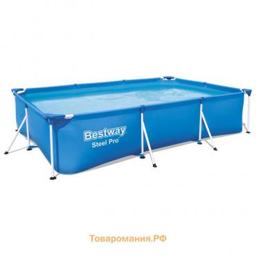 Бассейн каркасный Bestway Steel Pro 56411, 300×201×66 см, фильтр-насос, прямоугольный