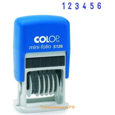 Нумератор-мини автоматический COLOP S 126, высота шрифта 3.8 мм, 6 разрядов
