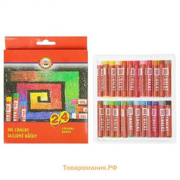 Пастель масляная 24 цвета, Koh-I-Noor 8314, картонная упаковка , европодвес