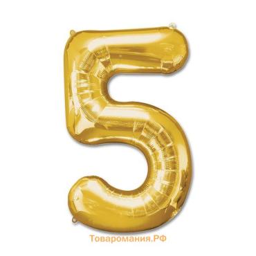 Воздушный шар фольгированный 40" цифра 5