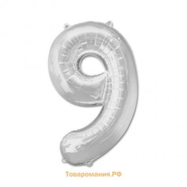 Воздушный шар фольгированный 40" цифра 9