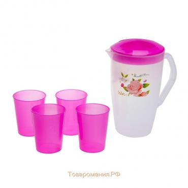 Набор питьевой «Оазис», 5 предметов: кувшин 1,5 л, 4 стакана 200 мл, 17×13×20 см, цвет МИКС