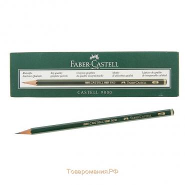 Карандаш художественный чёрнографитный Faber-Castel CASTELL® 9000 профессиональные HB зелёный