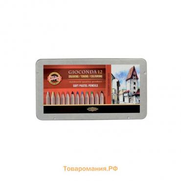Пастель сухая в карандаше Koh-I-Noor Soft GIOCONDA 8827, набор 12 цветов