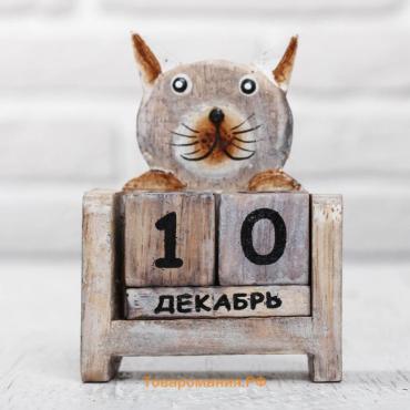 Деревянный календарь "Кошка"7х4х10 см