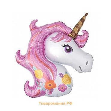 Воздушный шар фольгированный 16" «Единорог», фигура, для палочки