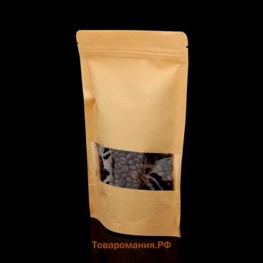 Пакет Zip - lock Крафт с прямоугольным окном 14×22 см