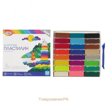 Пластилин 24 цвета 480 г, "Гамма" "Классический", со стеком