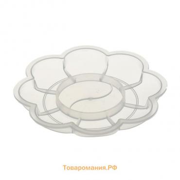 Палитра "Ромашка", 9 ячеек, пластиковая, прозрачная, мини