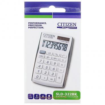 Калькулятор настольный Citizen "LC-110NR-BL", 8-разрядный, 58 х 88 х 11 мм, двойное питание, голубой