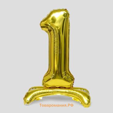 Воздушный шар фольгированный 32" «Цифра 1», на подставке