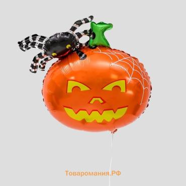 Воздушный шар фольгированный 32" «Тыква с пауком», фигура
