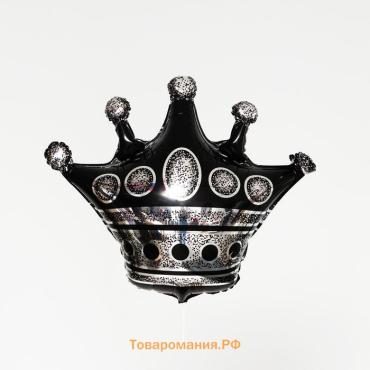 Воздушный шар фольгированный 24" «Чёрная корона», фигура