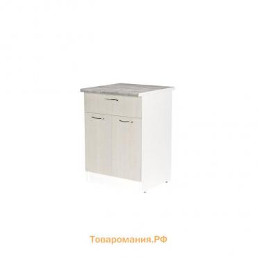 Шкаф напольный Лариса 600х600х850 1 ящик и 2 дверцы  белый/латте/кантри