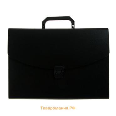 Папка-портфель А4 Calligrata, 6 отделений, 700мкм, до 300 листов, чёрная