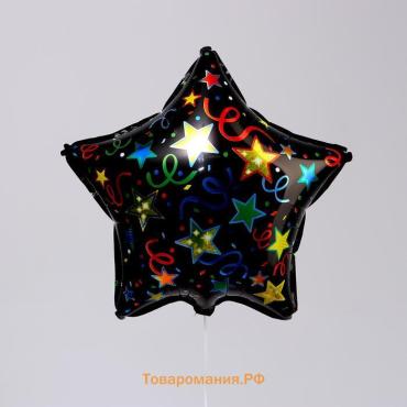 Воздушный шар фольгированный 18" «Яркая звезда», чёрный