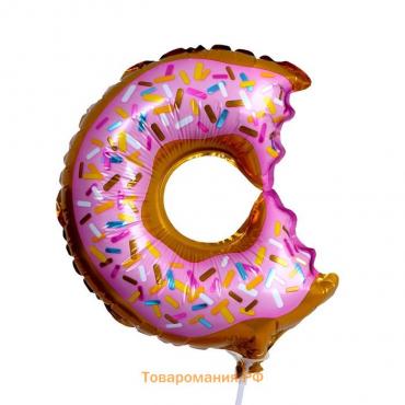 Воздушный шар фольгированный 12" «Пончик», фигура, для палочки
