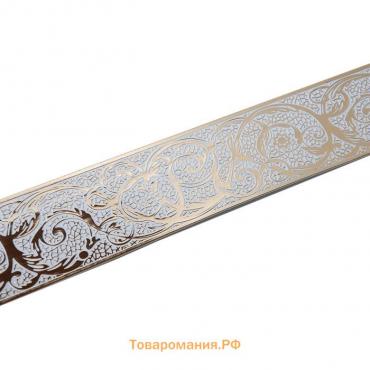 Декоративная планка «Вензель», длина 450 см, ширина 7 см, цвет золото/белый