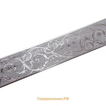 Декоративная планка «Вензель», длина 250 см, ширина 7 см, цвет серебро/светло-серый