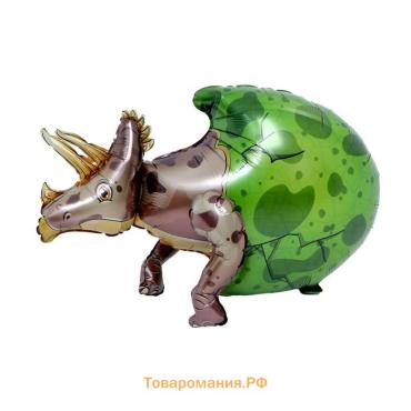 Воздушный шар фольгированный 20" «Трицератопс в скорлупе», фигура, под воздух