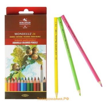 Карандаши цветные акварельные набор 24 цвета, Koh-I-Noor Mondeluz 3718