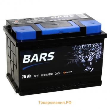 Автомобильный аккумулятор BARS 75 Ач 6СТ-75.0 VL, обратная полярность