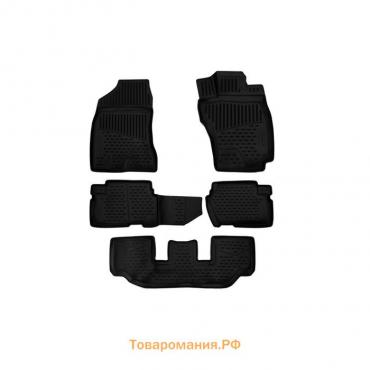 Коврики 3D в салон TOYOTA Wish 4WD (25), 2009-2012, 2012-, правый руль, 5 шт. (полиуретан)