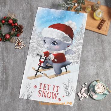 Новый год. Полотенце  Let it snow 40х73 см, 100% хл, саржа 190 г/м2