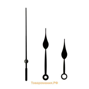 Комплект из 3-х стрелок для часов 55/70/77 мм, фасовка 10 шт, черные